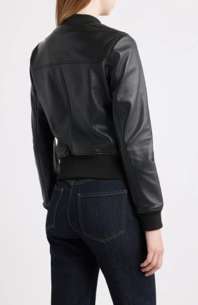 Frye Classic Leather Bomber Jacket In Brown