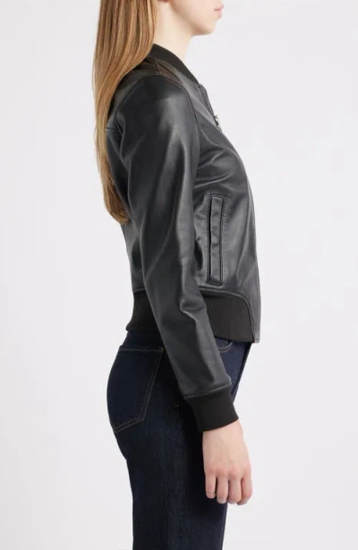 Frye Classic Leather Bomber Jacket In Brown