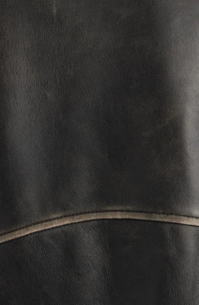 Frye Distressed Leather Bomber Jacket In Black