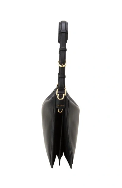 Lanvin Compagnon Small Asymmetrical Bag With A Python Finish In Black