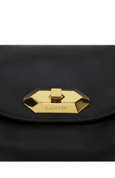 Lanvin Compagnon Small Asymmetrical Bag With A Python Finish In Black