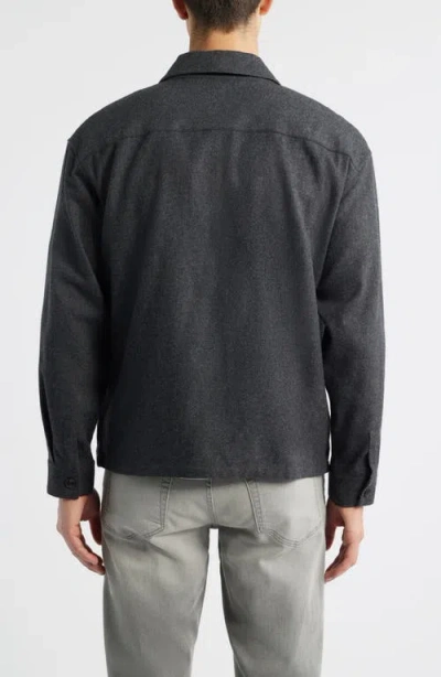 Frame Wool Blend Overshirt In Gray