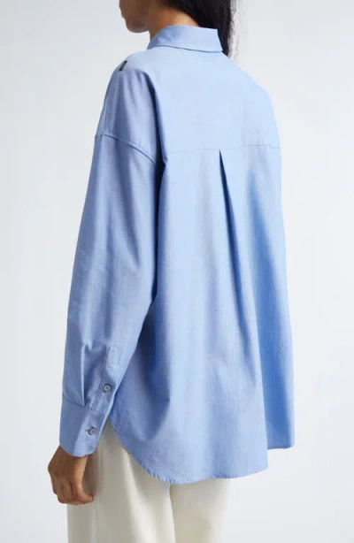 Max Mara Adele Cotton Button-up Shirt In Blue