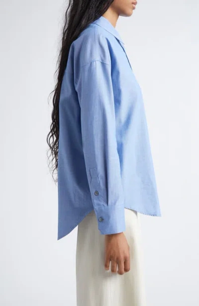 Max Mara Adele Cotton Button-up Shirt In Blue