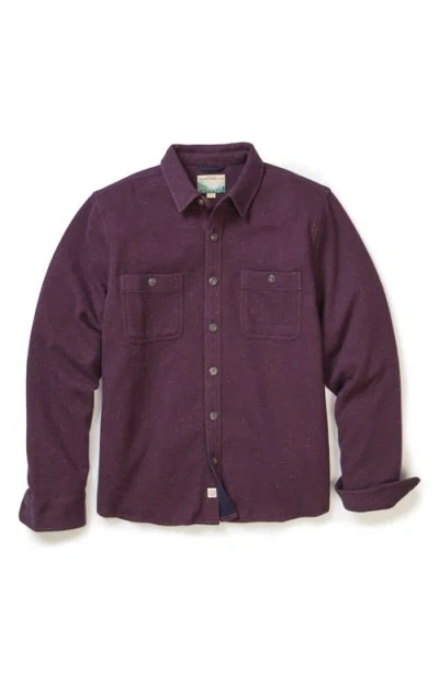 Marine Layer Pacifica Nep Stretch Twill Overshirt In Purple