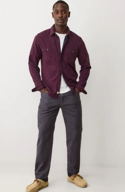 Marine Layer Pacifica Nep Stretch Twill Overshirt In Purple