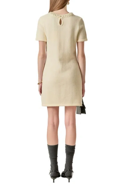 English Factory Bead & Rhinestone Sweater Dress In Neutral