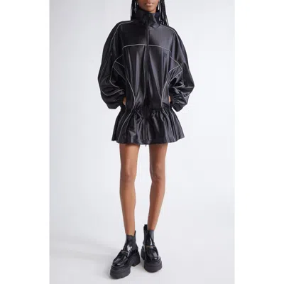 Alexander Wang Piped Drop Waist Jacket In Black
