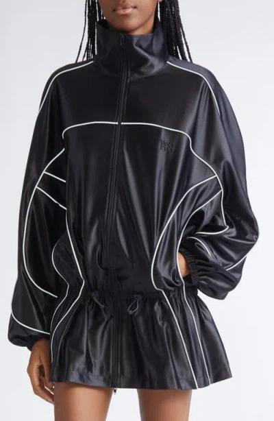 Alexander Wang Piped Drop Waist Jacket In Black