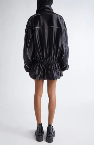 Alexander Wang Piped Drop Waist Jacket In Black