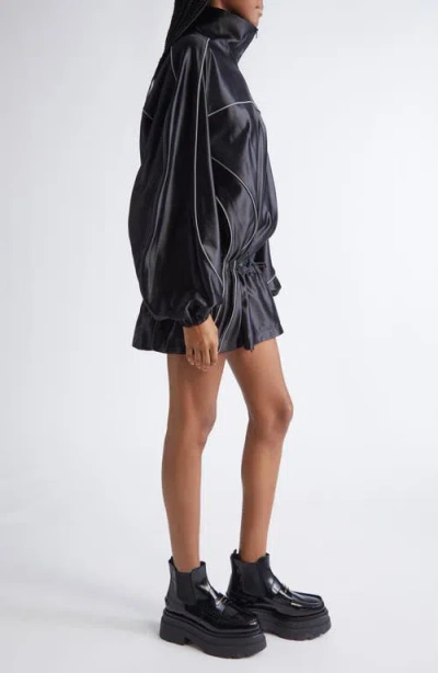 Alexander Wang Piped Drop Waist Jacket In Black