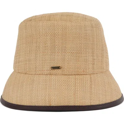 Eugenia Kim Yuki Upf 50+ Packable Raffia Bucket Hat In Neutral