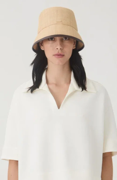 Eugenia Kim Yuki Upf 50+ Packable Raffia Bucket Hat In Neutral