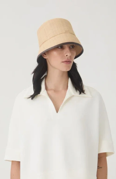 Eugenia Kim Yuki Upf 50+ Packable Raffia Bucket Hat In Neutral