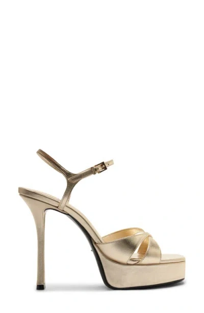 Schutz Maxine Ankle Strap Platform Sandal In Gold