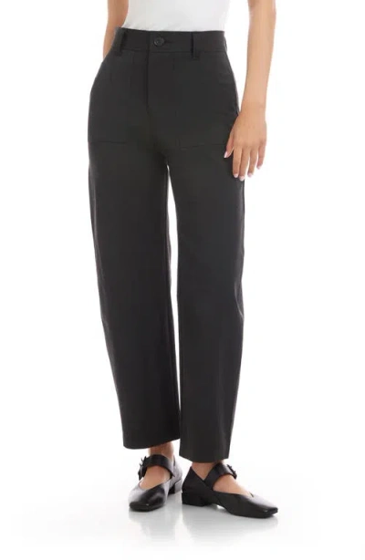 Fifteen Twenty Stevie High Waist Ankle Barrel Leg Pants In Black