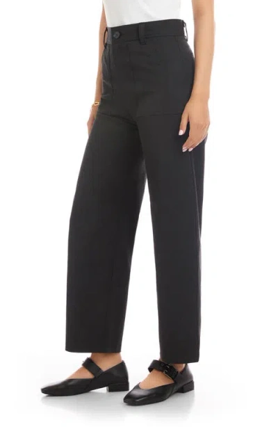 Fifteen Twenty Stevie High Waist Ankle Barrel Leg Pants In Black