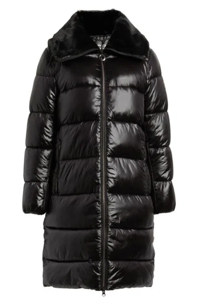 Bcbg Missy Nylon Puffer Coat In Black
