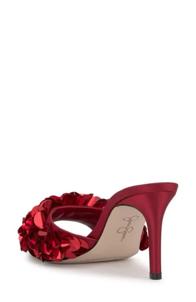 Jessica Simpson Women's Palora Slip-on Sequin Dress Sandals In Red