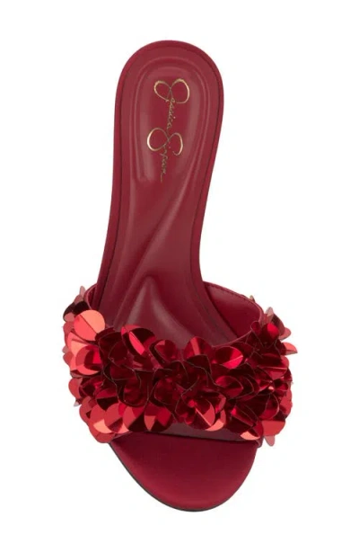 Jessica Simpson Women's Palora Slip-on Sequin Dress Sandals In Red