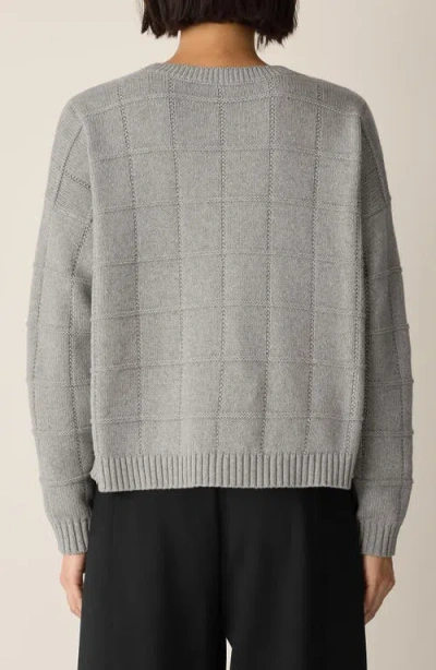 Eileen Fisher Pointelle Grid Sweater In Gray