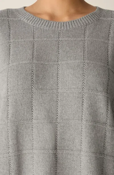 Eileen Fisher Pointelle Grid Sweater In Gray