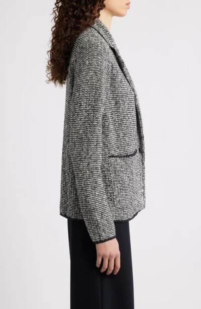 Eileen Fisher Cotton Blend Tweed Jacket In Gray