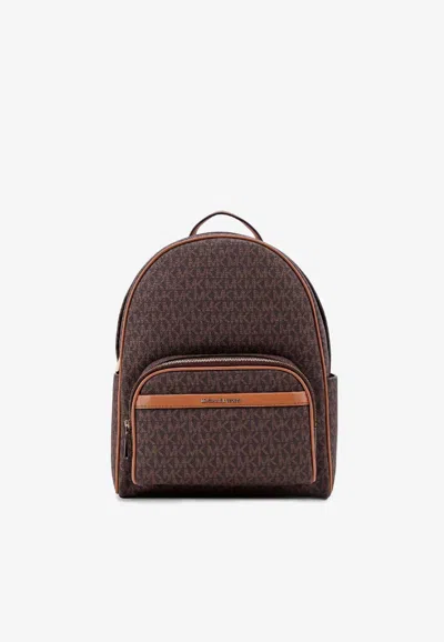 Michael Kors Medium Bex Logo Backpack In Brown