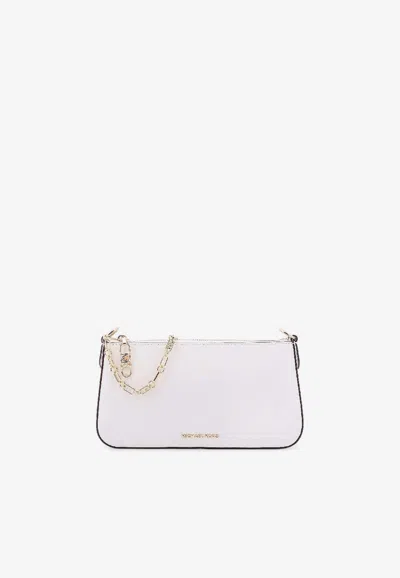 Michael Kors Empire Leather Shoulder Bag In White
