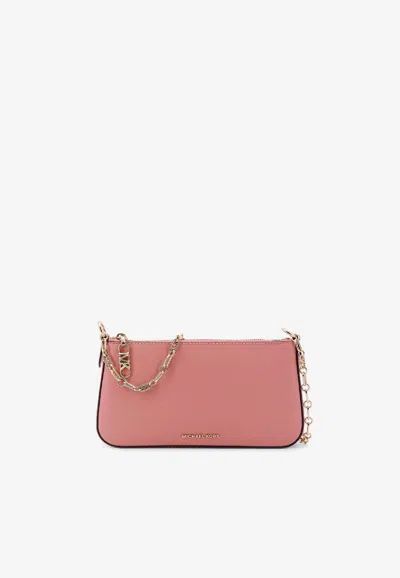 Michael Kors Empire Leather Shoulder Bag In Pink