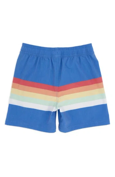 Feather 4 Arrow Kids' Stripe Volley Trunks In Blue