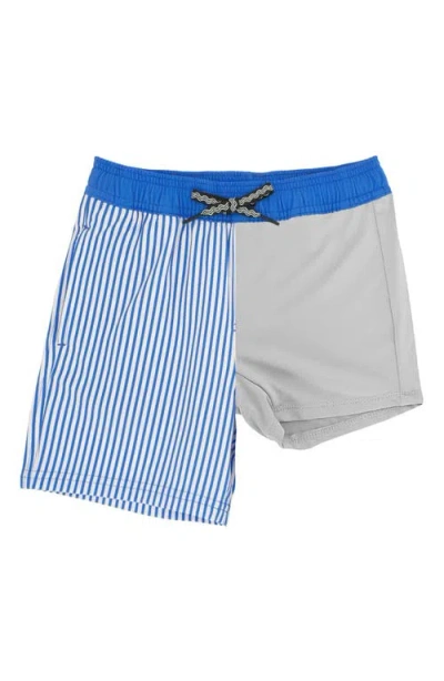 Feather 4 Arrow Kids' Pinstripe Volley Trunks In Blue