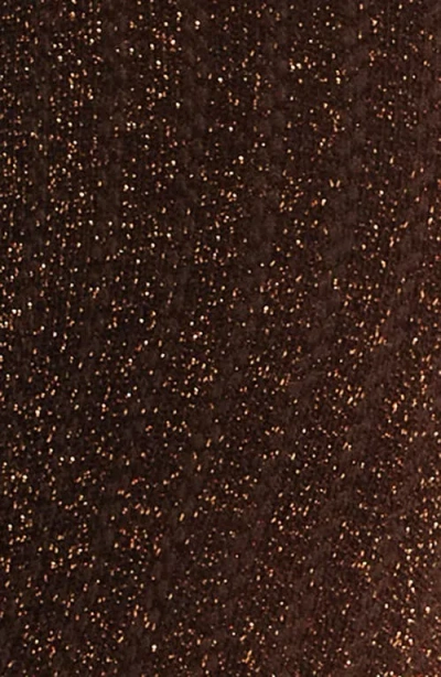 Stems Ruffle Metallic Crew Socks In Brown