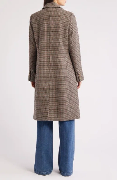 Ralph Lauren Lauren  Houndstooth Coat In Brown