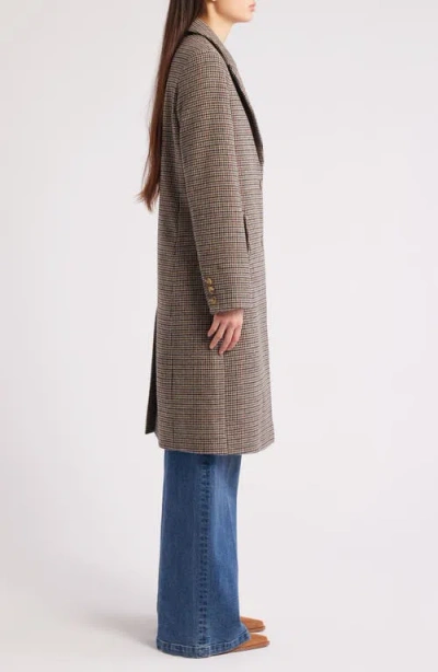 Ralph Lauren Lauren  Houndstooth Coat In Brown