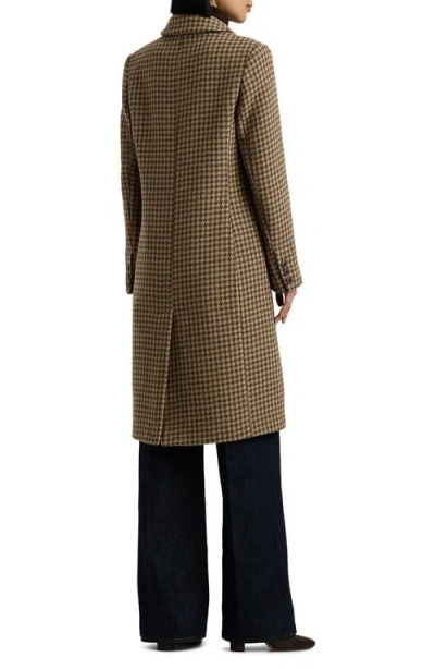 Ralph Lauren Lauren  Houndstooth Coat In Brown