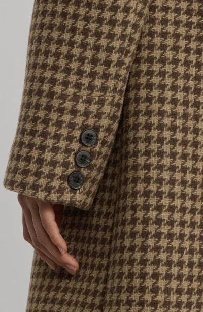 Ralph Lauren Lauren  Houndstooth Coat In Brown
