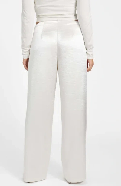 Guess Julie High Waist Satin Pants In White
