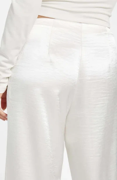 Guess Julie High Waist Satin Pants In White