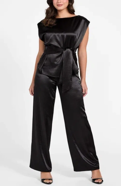 Guess Julie High Waist Satin Pants In Black