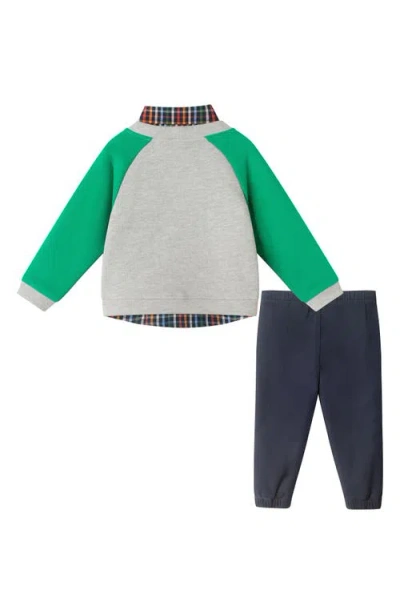 Andy & Evan Kids' Button-up Shirt, Cardigan & Joggers Set In Multi