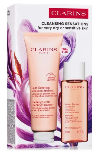Clarins Soothing Cleansing Skincare Set ($48 Value) In Transparent