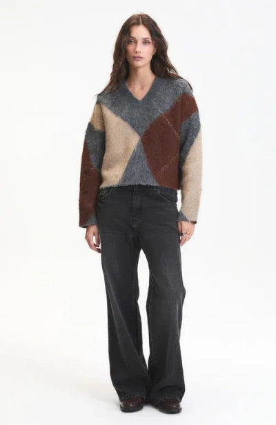 Deluc Micah V-neck Sweater In Gray