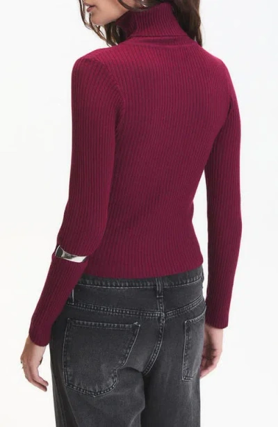 Deluc Mylo Ribbed Turtleneck Sweater In Burgundy