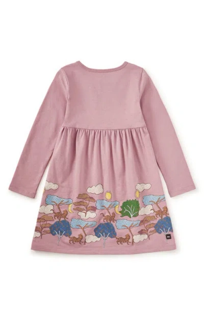 Tea Collection Tiger Story Skirted Dress In Pink