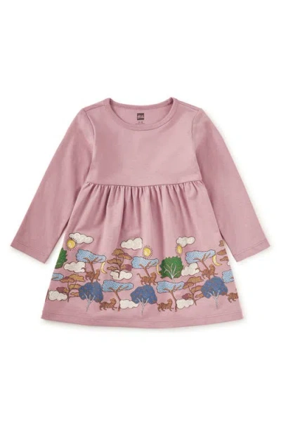 Tea Collection Tiger Story Skirted Dress In Pink