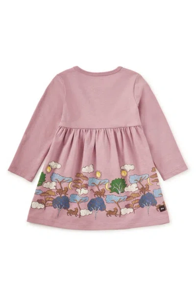 Tea Collection Tiger Story Skirted Dress In Pink