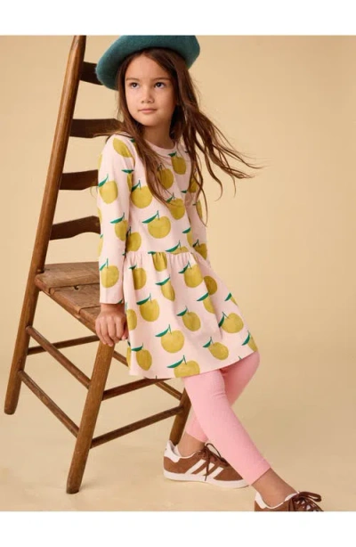 Tea Collection Long Sleeve Skirted Dress In Yellow