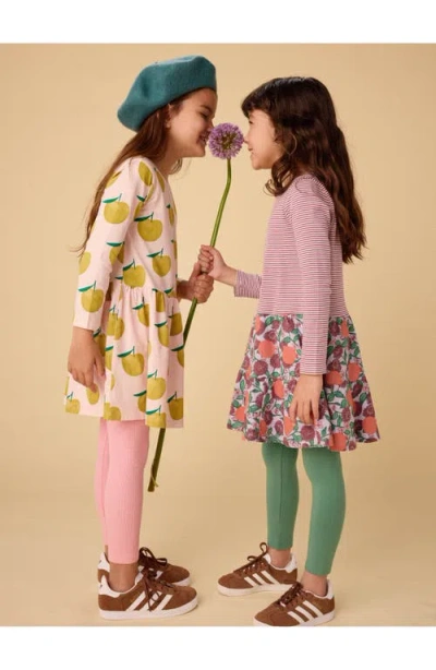 Tea Collection Long Sleeve Skirted Dress In Yellow