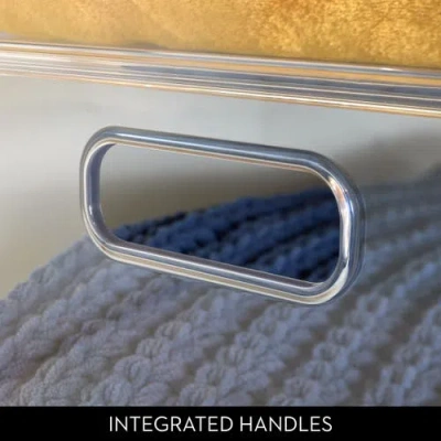 Idesign Stackable Open-front Bin With Handles, Set Of 4, Clear, Made In Transparent